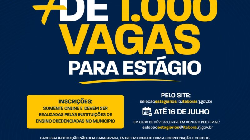 Itaboraí divulga vagas para estágio obrigatório em diversas áreas da administração pública
