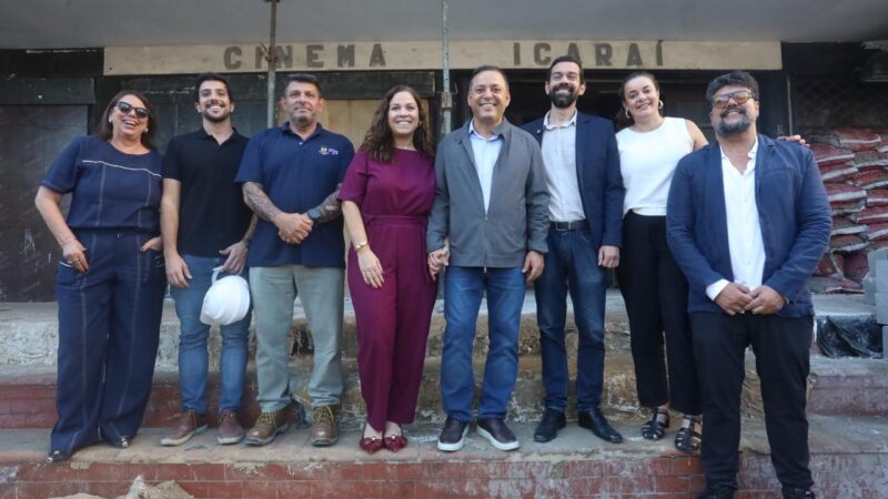 Cinema Icaraí revela fachada restaurada com as cores originais e avança para se tornar o novo Cine Concerto Sérgio Mendes