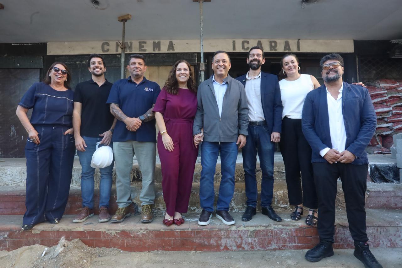 Cinema Icaraí revela fachada restaurada com as cores originais e avança para se tornar o novo Cine Concerto Sérgio Mendes