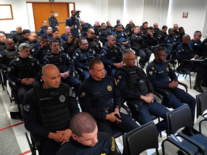 Agentes do Grupamento Armado ROMU, da Guarda Municipal de São Gonçalo, participam de capacitação no MPRJ