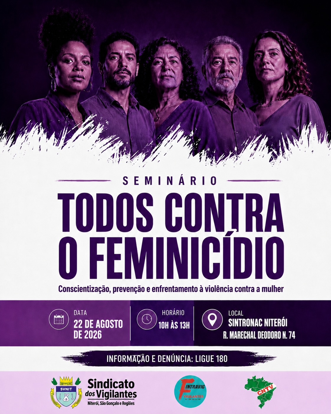 Sindicato dos Vigilantes de Niterói e Região promove seminário de enfrentamento ao feminicídio em Niterói