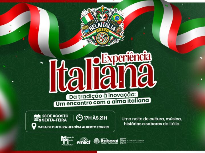 Itaboraí recebe “Experiência Italiana” com música, cultura, histórias e sabores nesta sexta-feira (28/08)