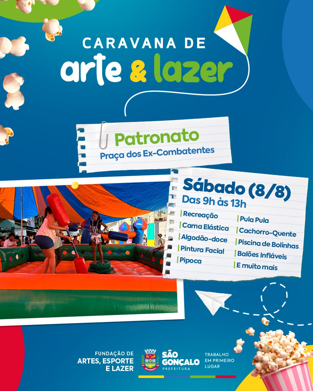 Caravana de Arte e Lazer desembarca na Praça dos Ex-Combatentes neste sábado