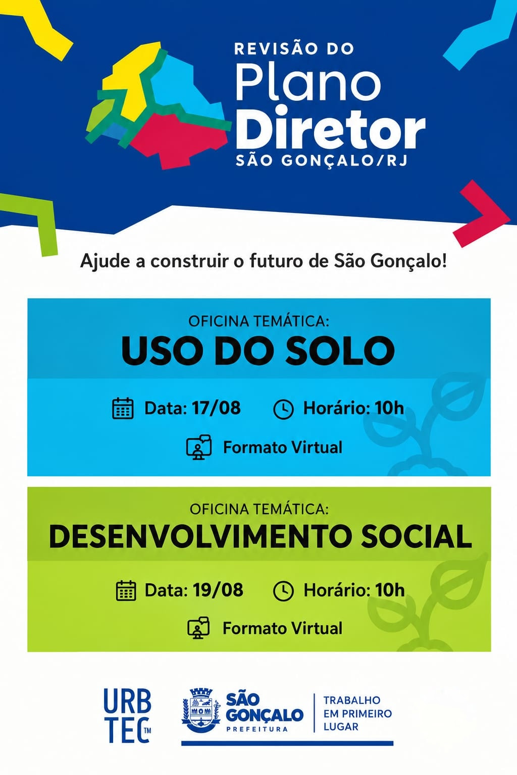 São Gonçalo promove nesta semana oficinas online para a revisão do Plano Diretor 