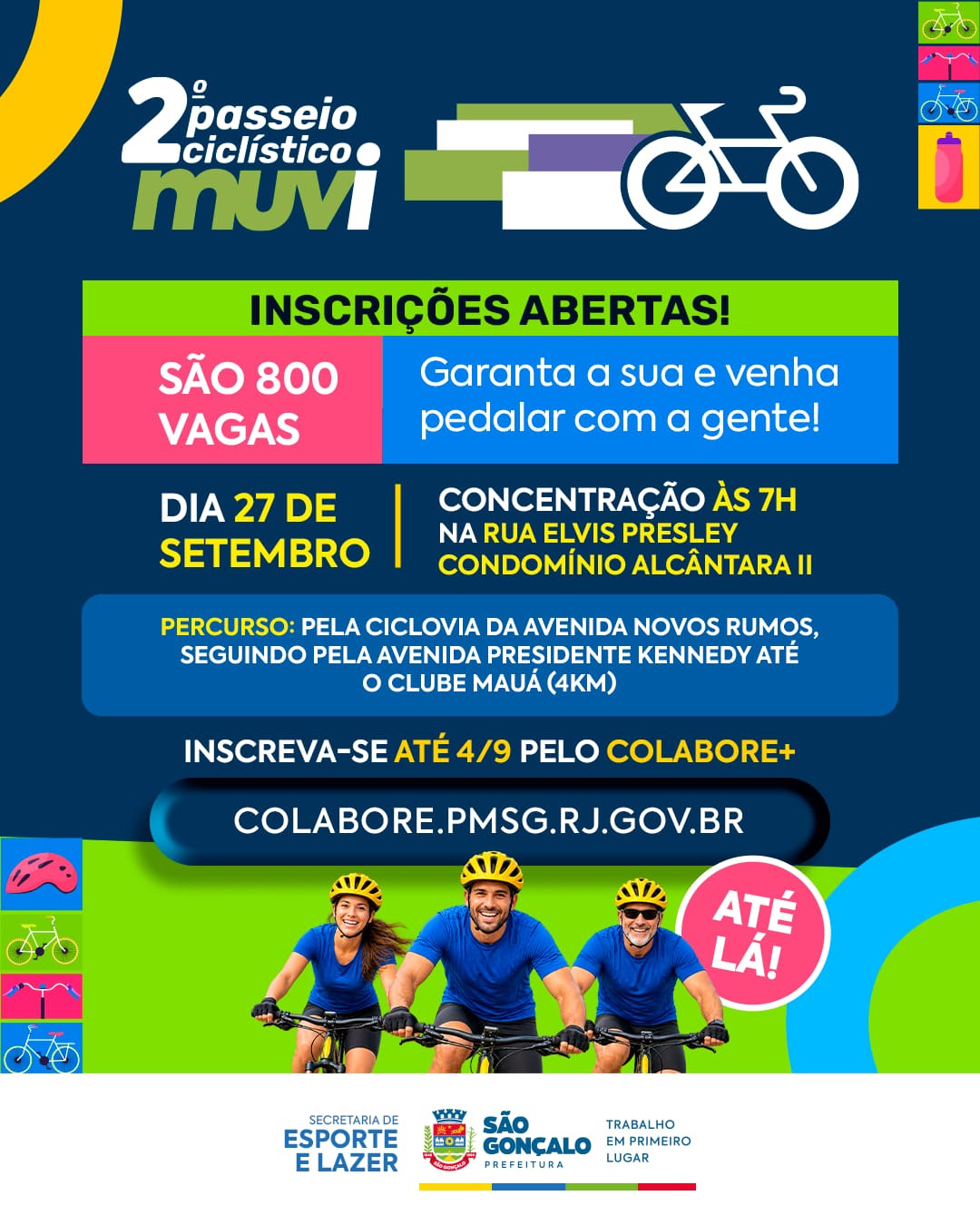 São Gonçalo abre inscrições para 2º Passeio Ciclístico do MUVI