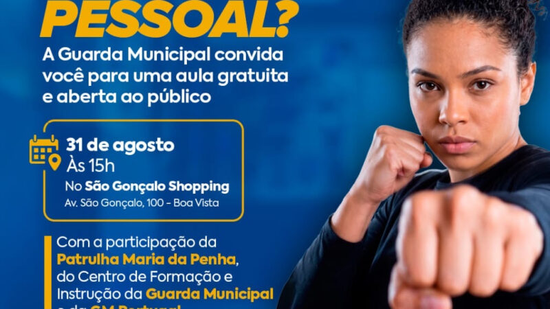 Guarda Municipal promoverá aula de defesa pessoal para mulheres em ação do Agosto Lilás