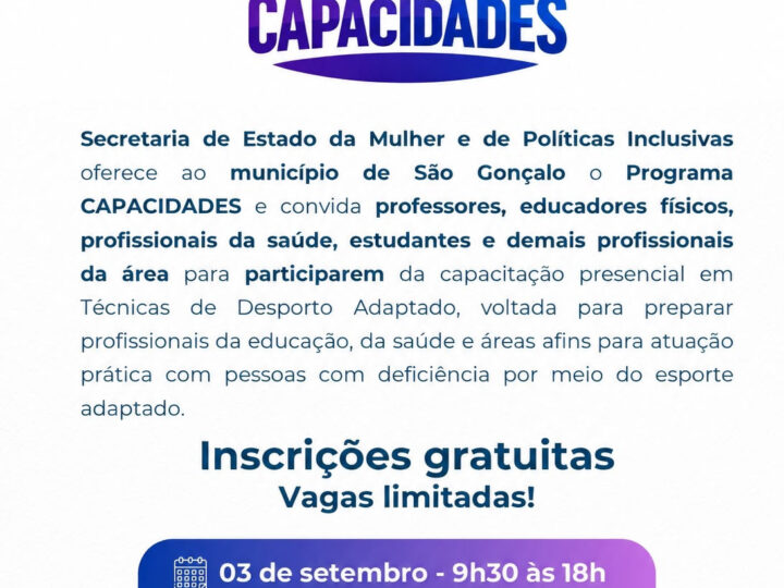 São Gonçalo inscreve para capacitação gratuita voltada à inclusão no esporte
