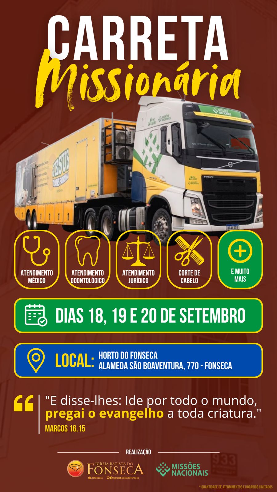 A Carreta Missionária está chegando!!