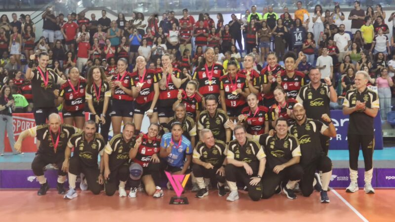 SESC-RJ Flamengo vence Dentil Praia Clube de virada e conquista Copa Supervôlei Feminino na Arena Niterói