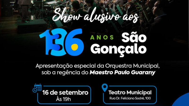 Teatro Municipal de São Gonçalo recebe show especial da Orquestra Municipal na próxima quarta-feira