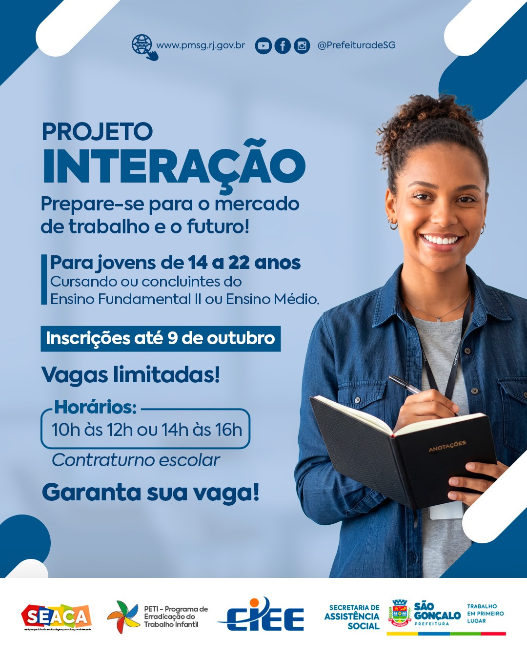 São Gonçalo oferece oficinas gratuitas para jovens em busca do primeiro emprego