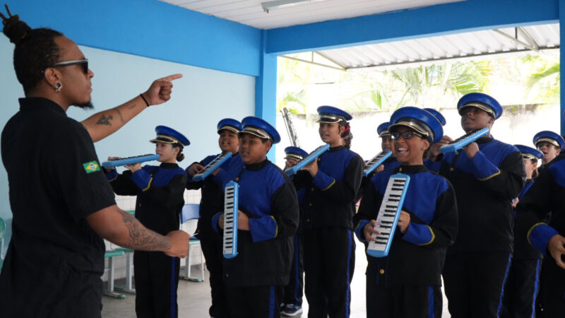 Banda da rede municipal de São Gonçalo ensaia para desfile cívico-militar de 22 de setembro