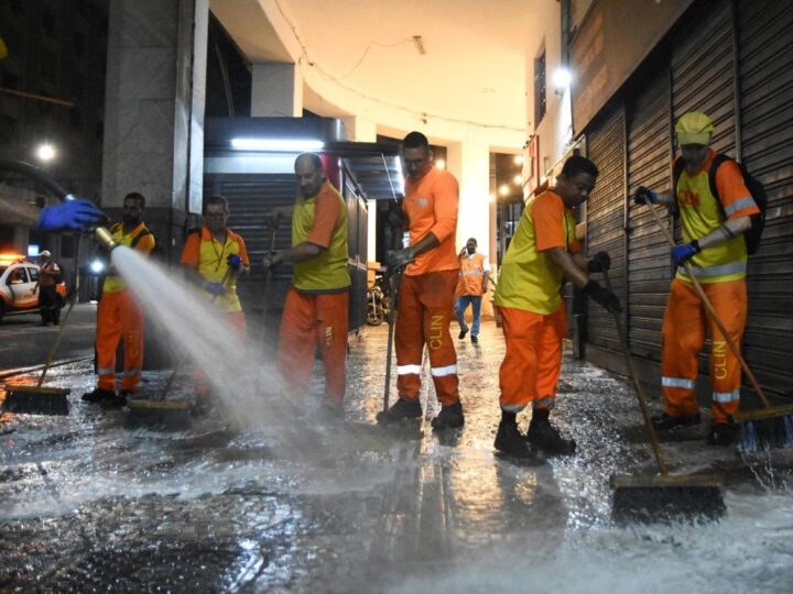   Clin reforça lavagem e limpeza na Avenida Amaral Peixoto durante a madrugada