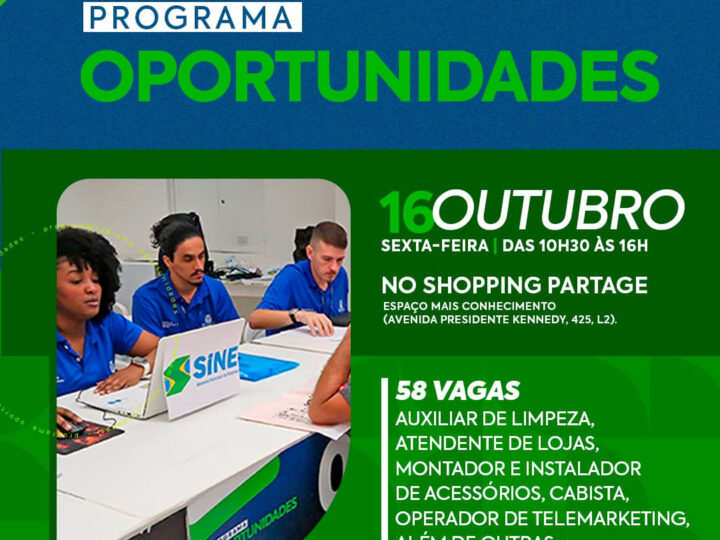 São Gonçalo oferece 58 vagas de emprego em mais uma edição do Oportunidades