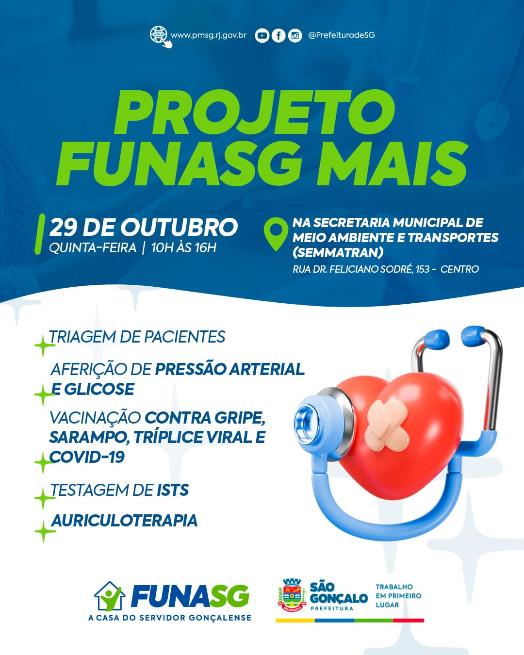 Funasg Mais levará serviços de saúde a servidores da Secretaria de Meio Ambiente e Transportes