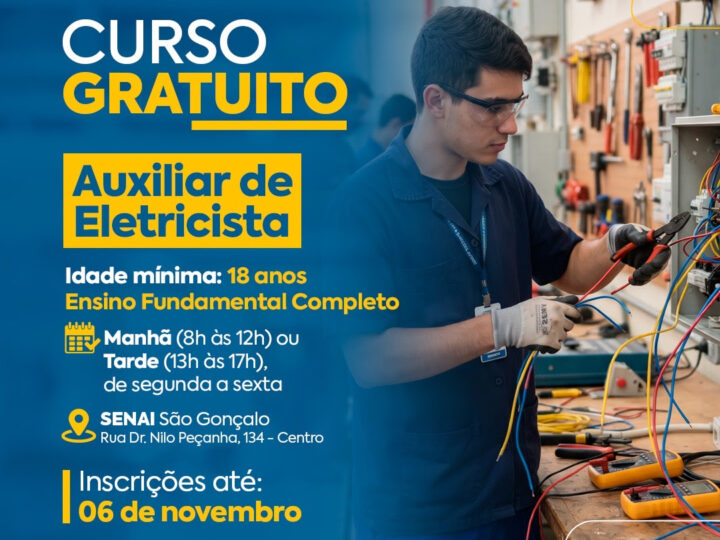 São Gonçalo está com inscrições abertas para curso profissionalizante gratuito de auxiliar de eletricista