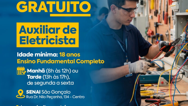 São Gonçalo está com inscrições abertas para curso profissionalizante gratuito de auxiliar de eletricista